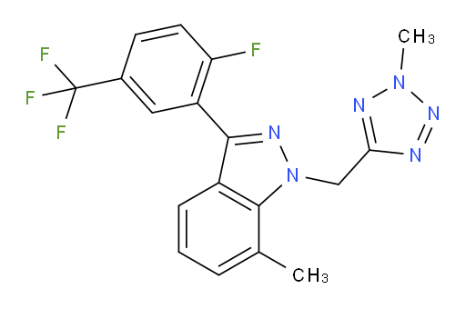 3-[2-Fluoro-5-(trifluoromethyl)phenyl]-7-methyl-1-[(2-methyl-2H-tetrazol-5-yl)methyl]-1H-indazole (ACI)