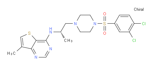 N-[(1S)-2-[4-[(3,4-Dichlorophenyl)sulfonyl]-1-piperazinyl]-1-methylethyl]-7-methylthieno[3,2-d]pyrimidin-4-amine (ACI)