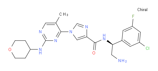 N-[(1S)-2-Amino-1-(3-chloro-5-fluorophenyl)ethyl]-1-[5-methyl-2-[(tetrahydro-2H-pyran-4-yl)amino]-4-pyrimidinyl]-1H-imidazole-4-carboxamide (ACI)