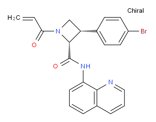 2-Azetidinecarboxamide, 3-(4-bromophenyl)-1-(1-oxo-2-propen-1-yl)-N-8-quinolinyl-, (2R,3S)- (ACI)