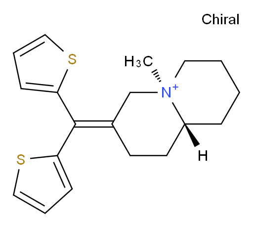 rel-(5R,9aR)-3-(Di-2-thienylmethylene)octahydro-5-methyl-2H-quinolizinium (ACI)