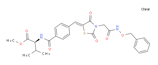 L-Valine, N-[4-[(Z)-[2,4-dioxo-3-[2-oxo-2-[(phenylmethoxy)amino]ethyl]-5-thiazolidinylidene]methyl]benzoyl]-, methyl ester (ACI)