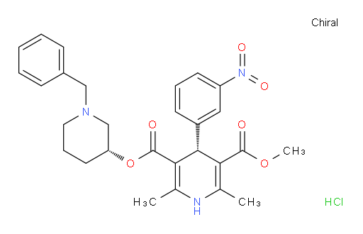(R)-3-((R)-1-benzylpiperidin-3-yl) 5-methyl 2,6-dimethyl-4-(3-nitrophenyl)-1,4-dihydropyridine-3,5-dicarboxylate hydrochloride