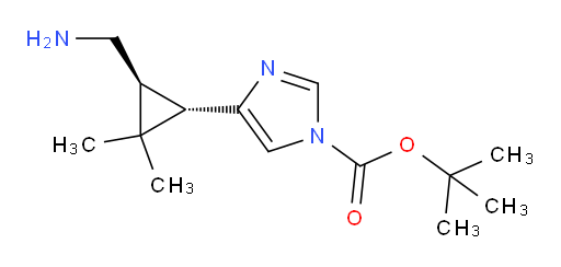 rac-tert-butyl 4-[(1R,3R)-3-(aminomethyl)-2,2-dimethylcyclopropyl]-1H-imidazole-1-carboxylate