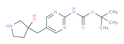 tert-butyl N-{5-[(3-hydroxypyrrolidin-3-yl)methyl]pyrimidin-2-yl}carbamate