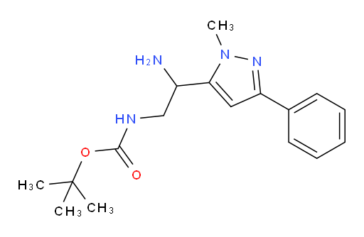 tert-butyl N-[2-amino-2-(1-methyl-3-phenyl-1H-pyrazol-5-yl)ethyl]carbamate