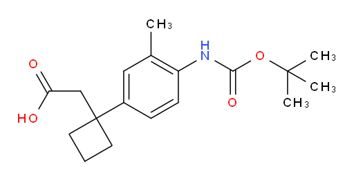 2-[1-(4-{[(tert-butoxy)carbonyl]amino}-3-methylphenyl)cyclobutyl]acetic acid