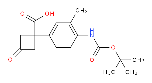 1-(4-{[(tert-butoxy)carbonyl]amino}-3-methylphenyl)-3-oxocyclobutane-1-carboxylic acid