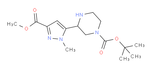 tert-butyl 3-[3-(methoxycarbonyl)-1-methyl-1H-pyrazol-5-yl]piperazine-1-carboxylate
