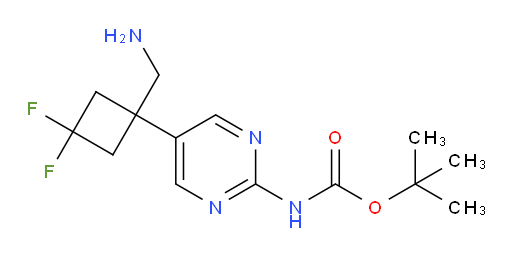 tert-butyl N-{5-[1-(aminomethyl)-3,3-difluorocyclobutyl]pyrimidin-2-yl}carbamate