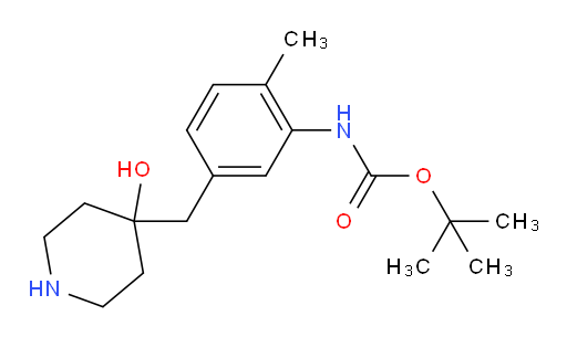 tert-butyl N-{5-[(4-hydroxypiperidin-4-yl)methyl]-2-methylphenyl}carbamate