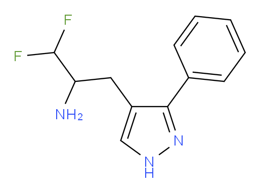 1,1-difluoro-3-(3-phenyl-1H-pyrazol-4-yl)propan-2-amine