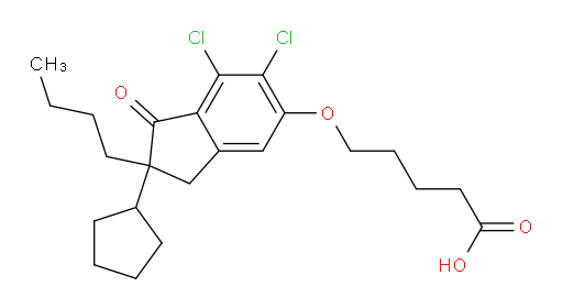 5-[(2-butyl-6,7-dichloro-2-cyclopentyl-1-oxo-2,3-dihydro-1H-inden-5-yl)oxy]pentanoic acid