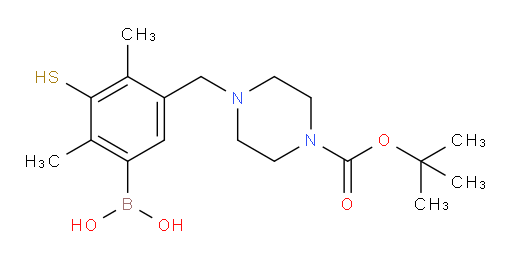 [5-({4-[(tert-butoxy)carbonyl]piperazin-1-yl}methyl)-2,4-dimethyl-3-sulfanylphenyl]boronic acid