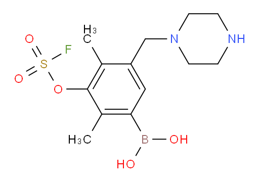 {3-[(fluorosulfonyl)oxy]-2,4-dimethyl-5-[(piperazin-1-yl)methyl]phenyl}boronic acid