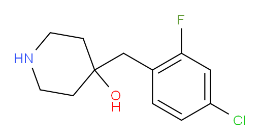 4-[(4-chloro-2-fluorophenyl)methyl]piperidin-4-ol