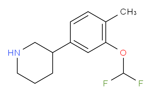 3-[3-(difluoromethoxy)-4-methylphenyl]piperidine
