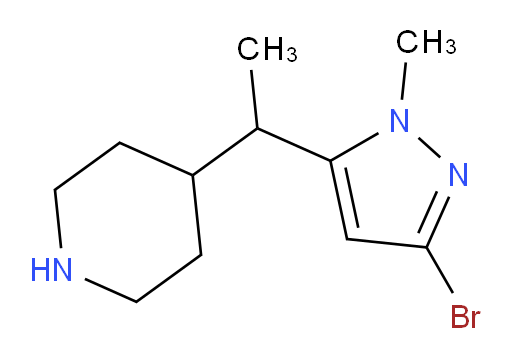 4-[1-(3-bromo-1-methyl-1H-pyrazol-5-yl)ethyl]piperidine