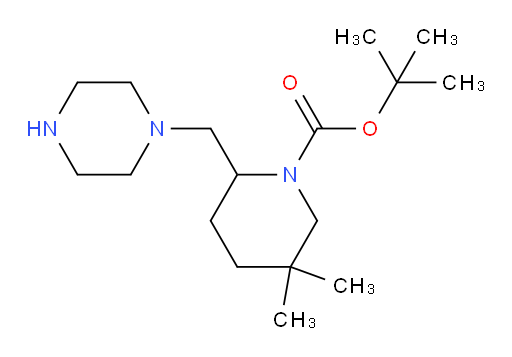 tert-butyl 5,5-dimethyl-2-[(piperazin-1-yl)methyl]piperidine-1-carboxylate