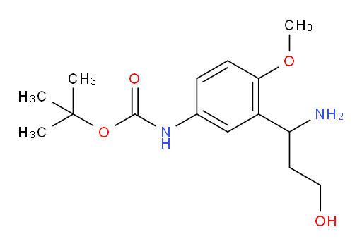 tert-butyl N-[3-(1-amino-3-hydroxypropyl)-4-methoxyphenyl]carbamate