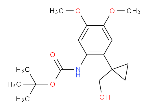 tert-butyl N-{2-[1-(hydroxymethyl)cyclopropyl]-4,5-dimethoxyphenyl}carbamate