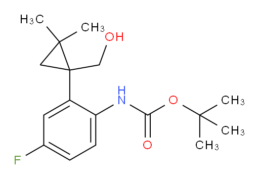 tert-butyl N-{4-fluoro-2-[1-(hydroxymethyl)-2,2-dimethylcyclopropyl]phenyl}carbamate
