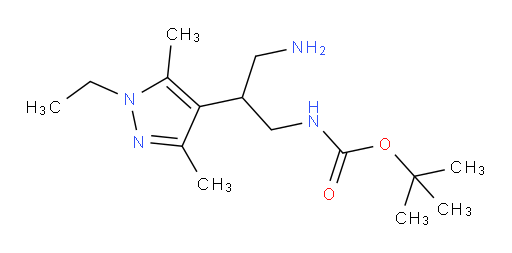 tert-butyl N-[3-amino-2-(1-ethyl-3,5-dimethyl-1H-pyrazol-4-yl)propyl]carbamate