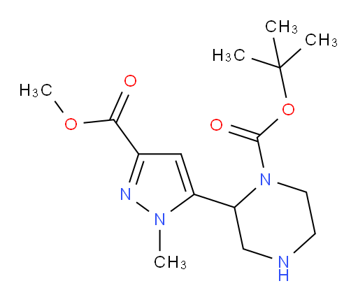 tert-butyl 2-[3-(methoxycarbonyl)-1-methyl-1H-pyrazol-5-yl]piperazine-1-carboxylate