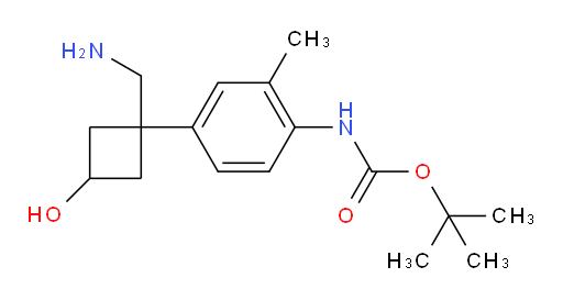 tert-butyl N-{4-[1-(aminomethyl)-3-hydroxycyclobutyl]-2-methylphenyl}carbamate
