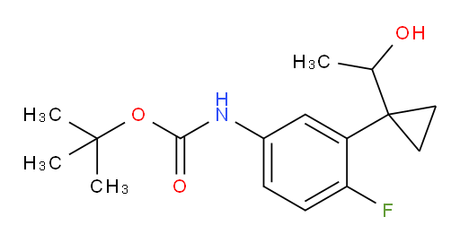tert-butyl N-{4-fluoro-3-[1-(1-hydroxyethyl)cyclopropyl]phenyl}carbamate