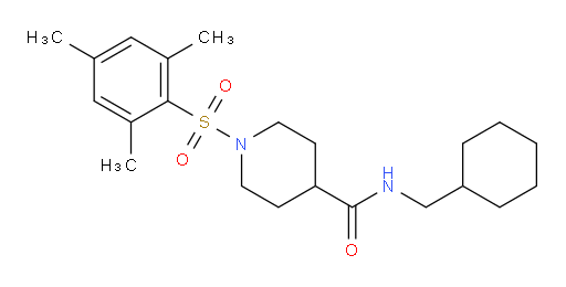 N-(cyclohexylmethyl)-1-(2,4,6-trimethylbenzenesulfonyl)piperidine-4-carboxamide