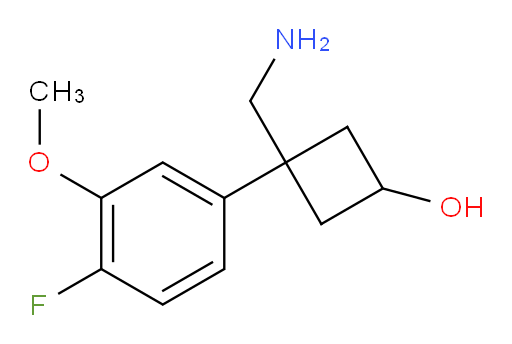 3-(aminomethyl)-3-(4-fluoro-3-methoxyphenyl)cyclobutan-1-ol