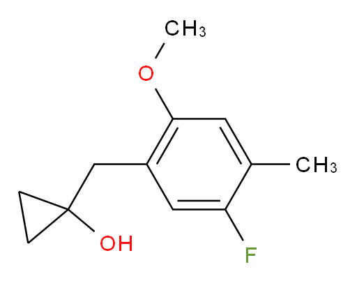 1-[(5-fluoro-2-methoxy-4-methylphenyl)methyl]cyclopropan-1-ol