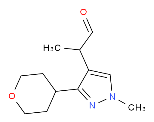 2-[1-methyl-3-(oxan-4-yl)-1H-pyrazol-4-yl]propanal