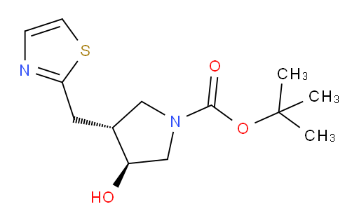 rac-tert-butyl (3R,4S)-3-hydroxy-4-[(1,3-thiazol-2-yl)methyl]pyrrolidine-1-carboxylate