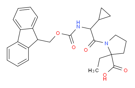 1-[2-cyclopropyl-2-({[(9H-fluoren-9-yl)methoxy]carbonyl}amino)acetyl]-2-ethylpyrrolidine-2-carboxylic acid