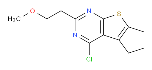 12-chloro-10-(2-methoxyethyl)-7-thia-9,11-diazatricyclo[6.4.0.0,2,6]dodeca-1(12),2(6),8,10-tetraene