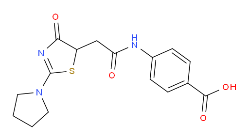 4-{2-[4-oxo-2-(pyrrolidin-1-yl)-4,5-dihydro-1,3-thiazol-5-yl]acetamido}benzoic acid