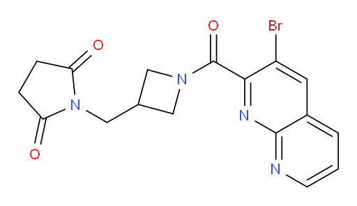 1-((1-(3-bromo-1,8-naphthyridine-2-carbonyl)azetidin-3-yl)methyl)pyrrolidine-2,5-dione