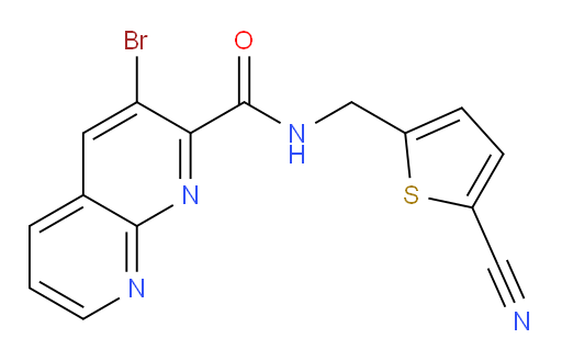 3-bromo-N-((5-cyanothiophen-2-yl)methyl)-1,8-naphthyridine-2-carboxamide