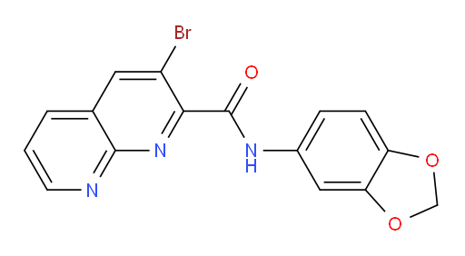 N-(benzo[d][1,3]dioxol-5-yl)-3-bromo-1,8-naphthyridine-2-carboxamide