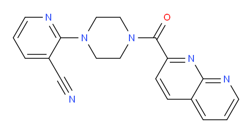 2-(4-(1,8-naphthyridine-2-carbonyl)piperazin-1-yl)nicotinonitrile