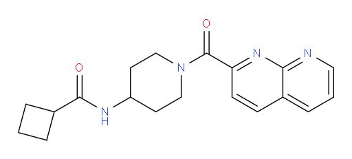N-(1-(1,8-naphthyridine-2-carbonyl)piperidin-4-yl)cyclobutanecarboxamide