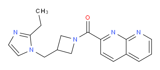 (3-((2-ethyl-1H-imidazol-1-yl)methyl)azetidin-1-yl)(1,8-naphthyridin-2-yl)methanone