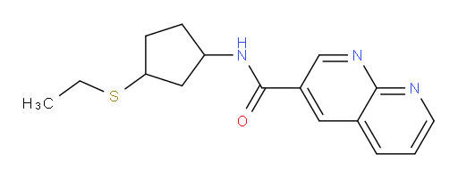 N-(3-(ethylthio)cyclopentyl)-1,8-naphthyridine-3-carboxamide