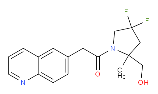 1-(4,4-difluoro-2-(hydroxymethyl)-2-methylpyrrolidin-1-yl)-2-(quinolin-6-yl)ethanone
