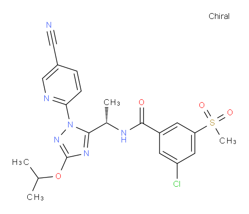 (S)-3-chloro-N-(1-(1-(5-cyanopyridin-2-yl)-3-isopropoxy-1H-1,2,4-triazol-5-yl)ethyl)-5-(methylsulfonyl)benzamide