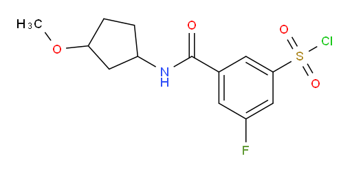 3-fluoro-5-((3-methoxycyclopentyl)carbamoyl)benzene-1-sulfonyl chloride