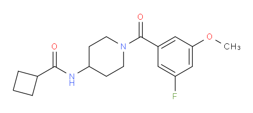 N-(1-(3-fluoro-5-methoxybenzoyl)piperidin-4-yl)cyclobutanecarboxamide