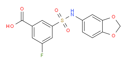 3-(N-(benzo[d][1,3]dioxol-5-yl)sulfamoyl)-5-fluorobenzoic acid